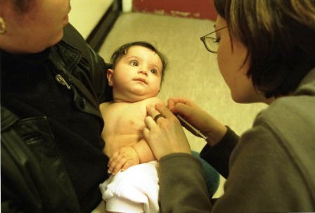 Baby receiving a BCG vaccination in the UK